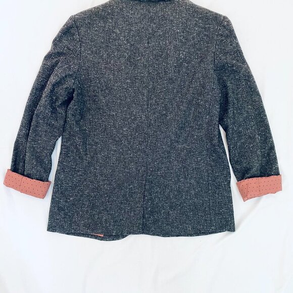 Forever 21 grey blazer Womens Small peach lining office academia classic preppy - Picture 8 of 9